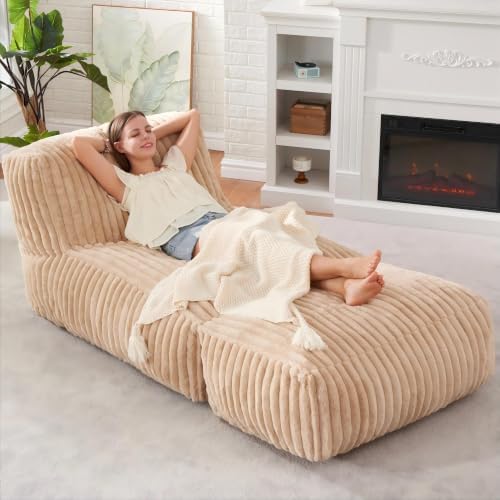 Hobestluk Large Bean Bag Chairs for Adults Giant BeanBag Couch Lounger