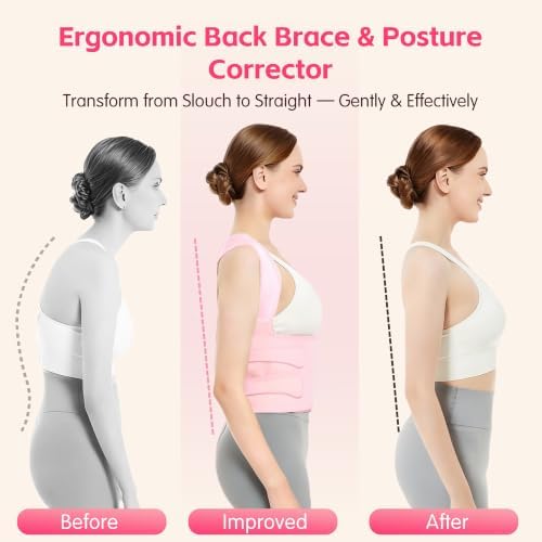 Posture Corrector for Women & Men, Adjustable Full Back Brace Support