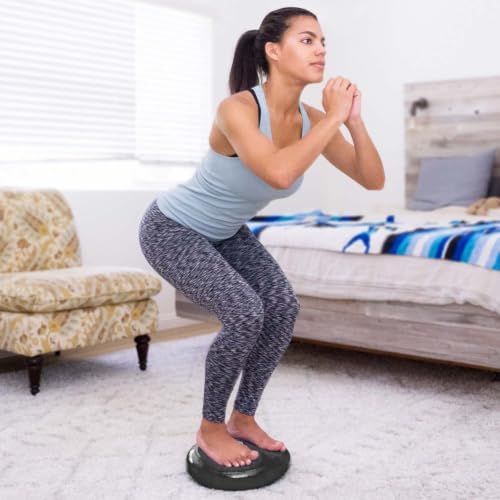 ProsourceFit Core Balance Disc, Inflatable Wobble Cushion with Hand Pump, Dual-Textured Non-Slip Surface for Core, Balance, and Stability Training, 14-inch