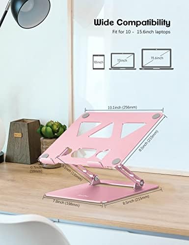 Aoviho Adjustable Laptop Stand Bundle with Tablet Stand for Desk (Rose Gold)