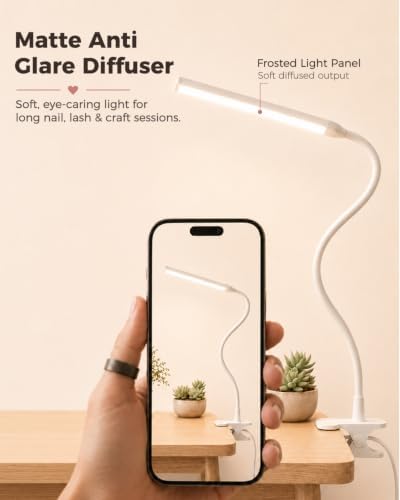 Nail Light for Desk, Clip On Clamp Table Puzzle Craft Lash Tech Lamp
