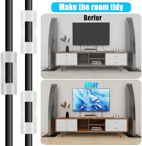 XHF 50pcs Medium Self Adhesive Cable Clips White,Wire Clips Cable Management Wire Organizer Cord Holder for Under Desk, Car, Wall, TV PC Ethernet Cable