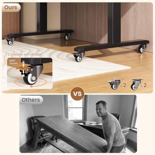 SEDETA 31.5 Inches Electric Standing Desk, 180° Tiltable Mobile Rising