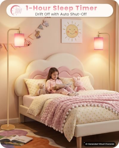 Dimmable Floor Lamp for Living Room with Remote & 10W Bulb