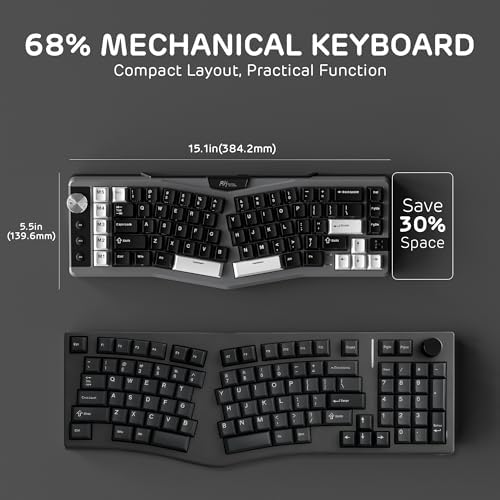 RK ROYAL KLUDGE A72 Alice Ergonomic Wireless Mechanical Keyboard,Split Ergo