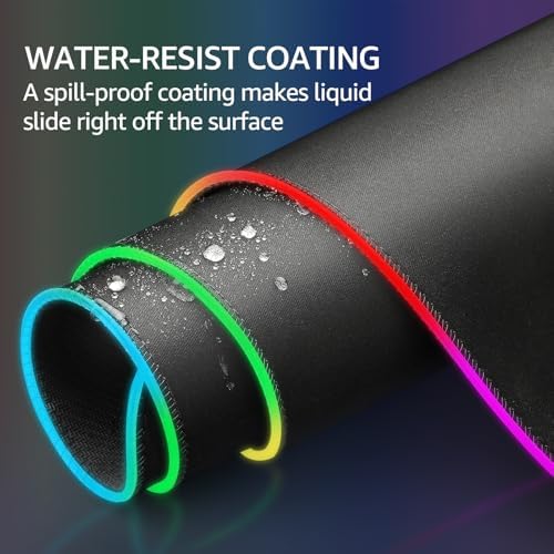 KTRIO RGB Large Gaming Mouse Pad, 31.5 x 11.8 in, RGB Black, XL