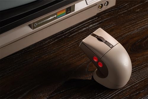 8BitDo Retro R8 Mouse with Charging Dock, PAW 3395 Optical Sensor DPI 26,000, Wireless Mouse with 4K Polling Rate, Programmable Buttons, and HUANO Micro Switches - C64 Edition