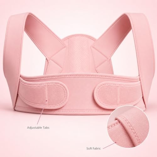 Posture Vest Back Brace Corrector for Women, Medium Adjustable Upper Back Support Brace, Low Profile Shoulder Straightener Under Clothes for Office Daily Wear and Slouching Reminder