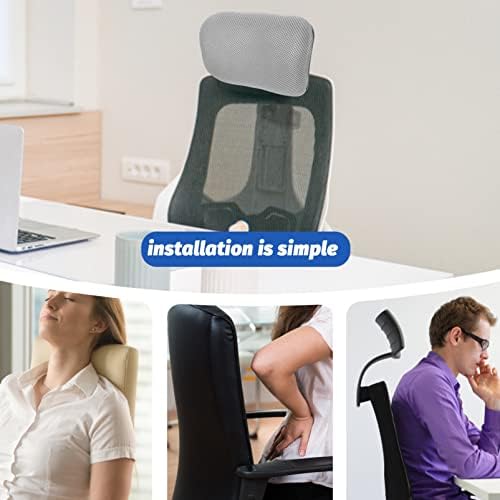 Tofficu Office Chair Headrest Attachment, Adjustable headrest for Office Chair, Adjustable, Ergonomic Height-Adjustable Cushion for Comfort, Fits Most Computer and Desk Chairs