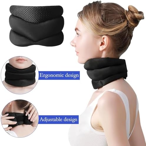 VitaVix Neck Support for Snoring, Ergonomic Neck Pain Relief Collar, Neck Brace for Restful Sleep, Anti-Forward Tilt Neck Traction Device for Neck, Adjustable Soft Foam Support (Large)