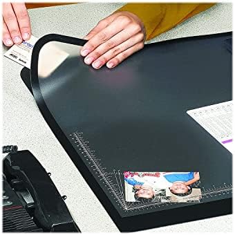 Artistic Logo Pad Engineering Desk Mat Pad for Desktop Organization & Document Protection, Printed Ruler Measurements, Black/Clear, 19" x 24"