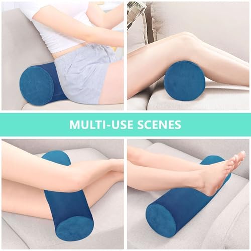 Bolster Pillow Spa Orthopedic Neck Roll Pillow Round Pillows Decorative Cylinder Pillows Sleeping Neck Pillow Covers with Zipper Dark Blue Gradient
