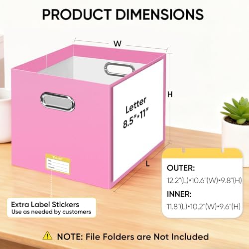 BALEINE 8PK File Organizer Box, Cardboard File Folder Organizer with Handle