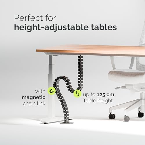 VALU Under Desk Cable Organizer, 49in - Black, with Magnet
