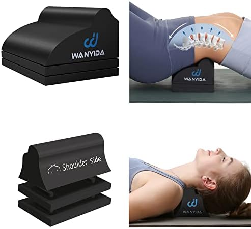 Neck and Lumbar Traction Device for Spine Alignment, Neck Stretcher Lower Back Stretcher for Pain Relief,3 Height Adjustable Chiropractic Pillows