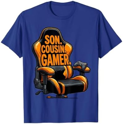 Son Cousin Gamer Funny Cartoon Gaming Chair Humor T-Shirt