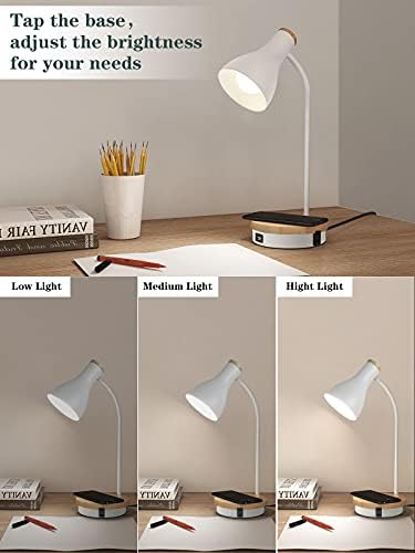 LALISU Metal Desk Lamp Wireless Charging Table Lamp Touch Reading Lights