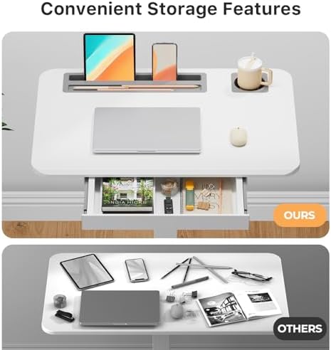 28" Mobile Standing Desk with Drawer, Portable Laptop Desk (Pack of 2)