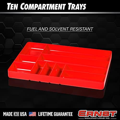 Ernst Manufacturing Tool Garage Organizer Tray, Orange, 10-Compartments