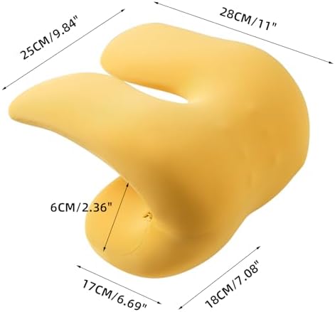 SheRest Office Chair Neck Pillow, Memory Foam Ergonomic Nap Pillow Office Chair Headrest Accessory, Neck Support Pillow Ideal for Office and Gaming, Yellow