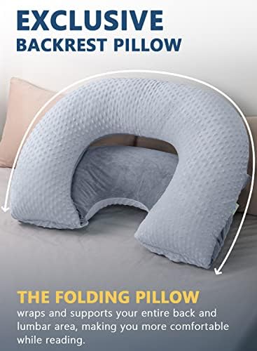 INSEN Reading Pillow, Back Pillow for Sitting in Bed and Couch, Gaming Pillow for Adults, Sit Up Support for Bed