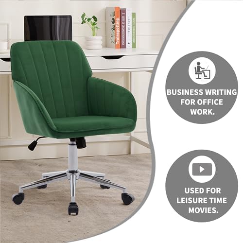 Home Office Desk Chair, Memory Foam Swivel Task Chair with Gold Base