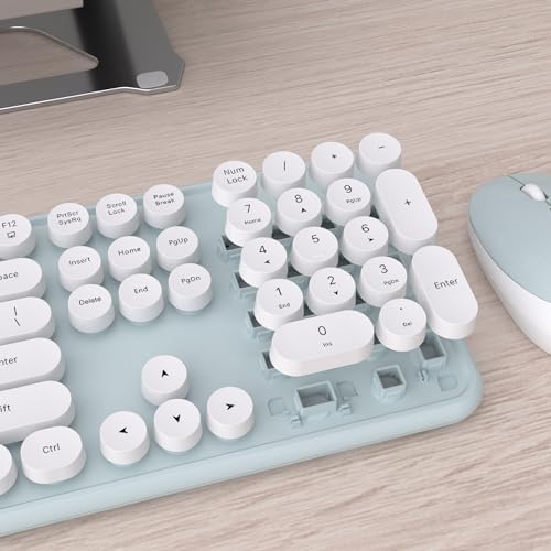 UBOTIE Colorful Wireless Keyboard and Mouse Combo (Green-White)