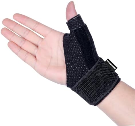Reversible Thumb & Wrist Stabilizer splint for BlackBerry Thumb, Trigger Finger, Pain Relief, Arthritis, Tendonitis, Sprained and Carpal Tunnel Supporting, Lightweight and Breathable S/M