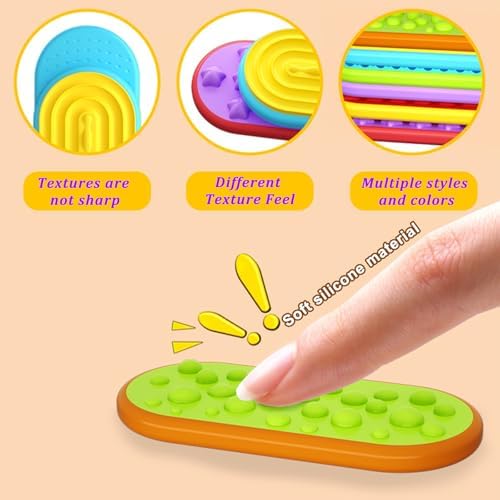 Sensory Fidget Magnet Toys,Textured Silicone Magnetic Sliders for Autism & ADHD,Quiet Stress Relief Sensory Toy for Adults Office Desk / Travel Classroom Must Haves (6 Pack).