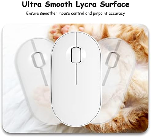 Dapesuom Small Mouse Pad, 6 x 8 Inch Thick Rubber Premium-Textured Non-Slip Portable & Washable Mini Mouse Mat for Women Men Wireless Laptops Keyboard Tray Gaming Work Computer Office Travel, Cute Cat