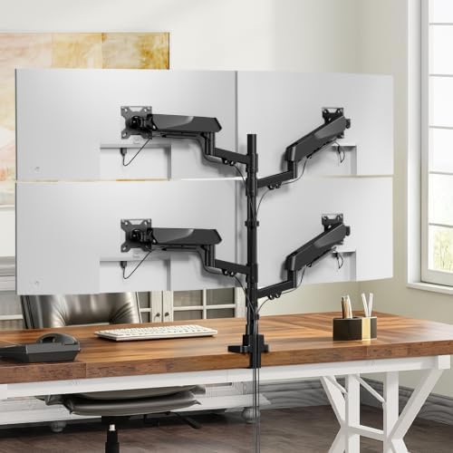 PUTORSEN Quad Monitor Stand, Gas Spring Monitor Mount for 17-40” Screens