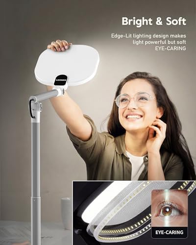LitONES Tall LED Desk Lamps Home Office, Edge-Lit Eye-Care, 50 Light Modes