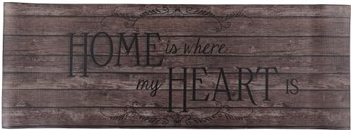 J&V TEXTILES Kitchen Mat Cushioned Anti Fatigue Floor Mat,19.6"x55", Thick Non Slip Waterproof Kitchen Rugs and Mats, Standing Mat for Kitchen,Floor,Home,Office,Desk,Sink,Laundry (Home Heartwood)