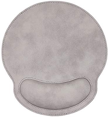 RICHEN Ergonomic PU Leather Mouse Pad with Wrist Support,Comfort Memory Foam,Waterproof Surface，Non- Slip Rubber Base for Computer Laptop & Mac,Lightweight Rest for Home,Office & Travel (Gray White)