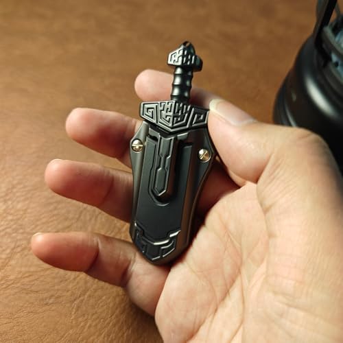 SKEDC Sword Fidget Slider, EDC Fidget Sword Fidget Toys for Adults, Stress Relief Toy Executive Desk Toy for Keep Focus & Anxiety Relief, Best Gadgets for Men (Black)