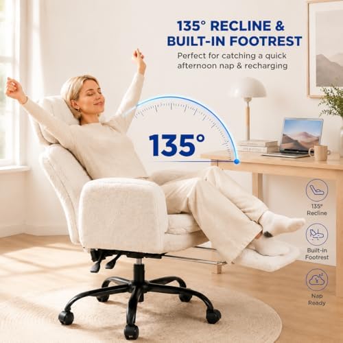 Big and Tall Office Chair with Footrest & Adjustable Armrests