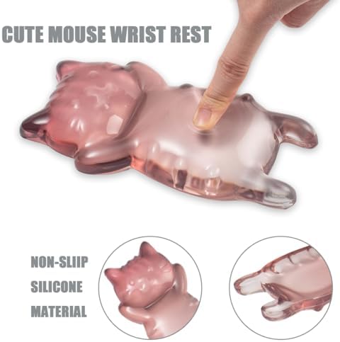 Ergonomic Gel Mouse Wrist Rest – Clear Cute Cat Mouse Wrist Rest