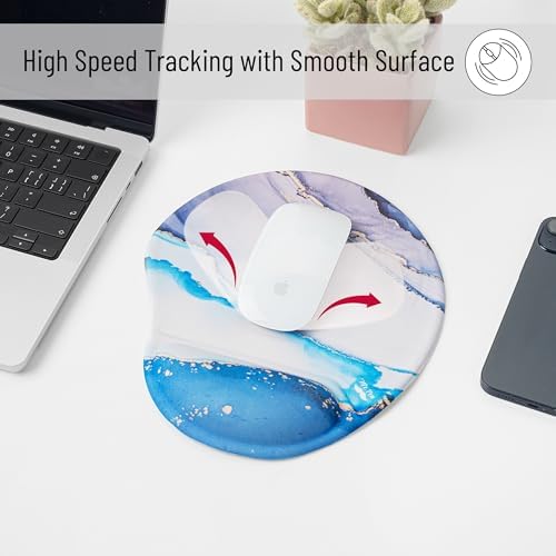 Mr. Pen- Ergonomic Mouse Pad with Wrist Rest, Glacial Blue Marble Design