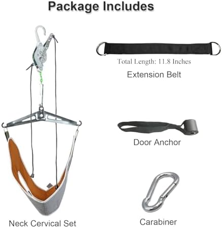 Adjustable Cervical Neck Traction Device for Neck Pain Relief, Neck Stretcher for Home and Outdoor Use, Spine Decompression Device