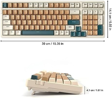 Merdia Wireless Mechanical Keyboard, Triple Mode 2.4G/USB-C/BT Gaming Keyboards 100 Keys Backlit Red Switch Keyboard | Rechargeable Mechanical Gaming Keyboards (Brown Combo Red Switch)