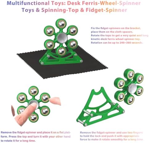 Desk-Fidget-Toys for Ferris-Wheels-Spinner: 4mins Metal Kinetic-Spinner Cool-Gadgets for Office Home School Christmas, EDC-Toy ADHD Tools Cool-Stuff Stress Relief Gift for Kid Children Teen Adult