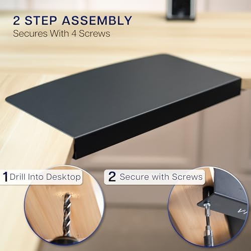 VIVO Black 17 in Corner Desk Connector Platform, DESK-AC07S