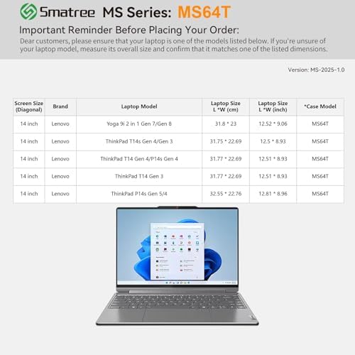 Smatree MS64T Hard EVA Case with Stand for 14" Lenovo ThinkPad P14s Gen 5