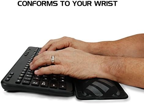 ENHANCE Compact Bluetooth Keyboard Wrist Rest Pad with Soft Memory Foam Support for Bluetooth Keyboards - Anti-Fray Stitching, Non-Slip Base, Gaming Wrist Rest Decal - Thick 1 inch Padding