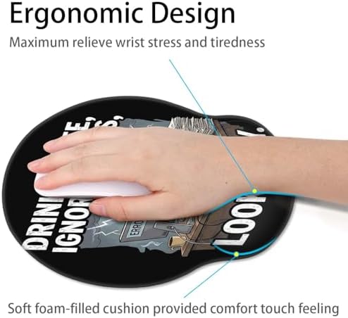 Britimes Ergonomic Mouse Pad with Wrist Support, Dog Coffee