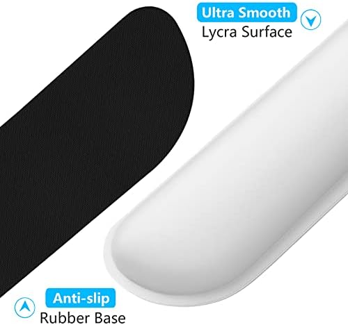 Dapesuom Enlarge Keyboard Wrist Rest, Cute Memory Foam Keyboard Wrist Cushion for Computer Desk Mats Support, Typing Pain Relief Ergonomic Mouse Pad Rests with Non-Slip Base for Gaming, Laptop, White