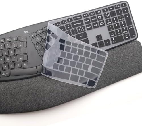 Keyboard Cover for Logitech Ergo K860 Wireless Ergonomic Keyboard, K860 Split Keyboard Protective Accessories -Black