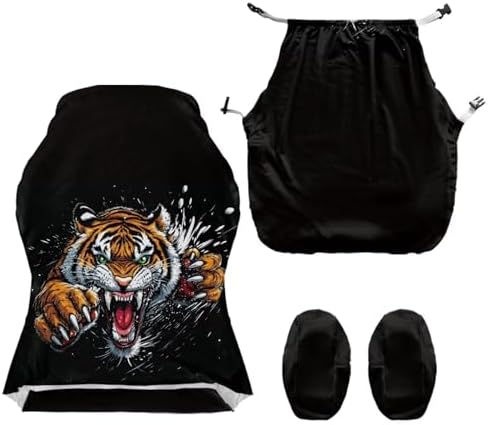 Tiger Gaming Chair Cover Stretchable Game Chair Slipcovers with 2 Armrest Covers, Scratch-Proof Gamer Desk Chair Covers for Computer Office Seat