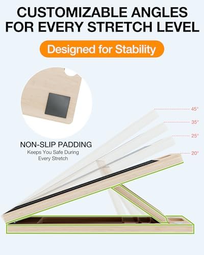 TEMI Slant Board for Calf-Stretching - Wooden Incline Wedge Stretcher for Squats, Foot & Ankle Mobility, Portable Fitness Equipment, Stretch & Rehab Kit