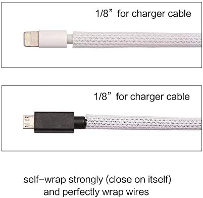 Alex Tech 25ft - 1/8 inch Cord Protector Wire Loom Tubing Cable Sleeve Split Sleeving for USB Cable Power Cord Audio Video Cable - Protect Cat from Chewing Cords - White
